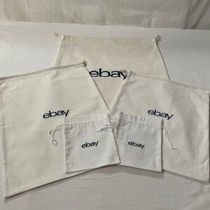 Lot of 5 Cotton Drawstring Dust Bags